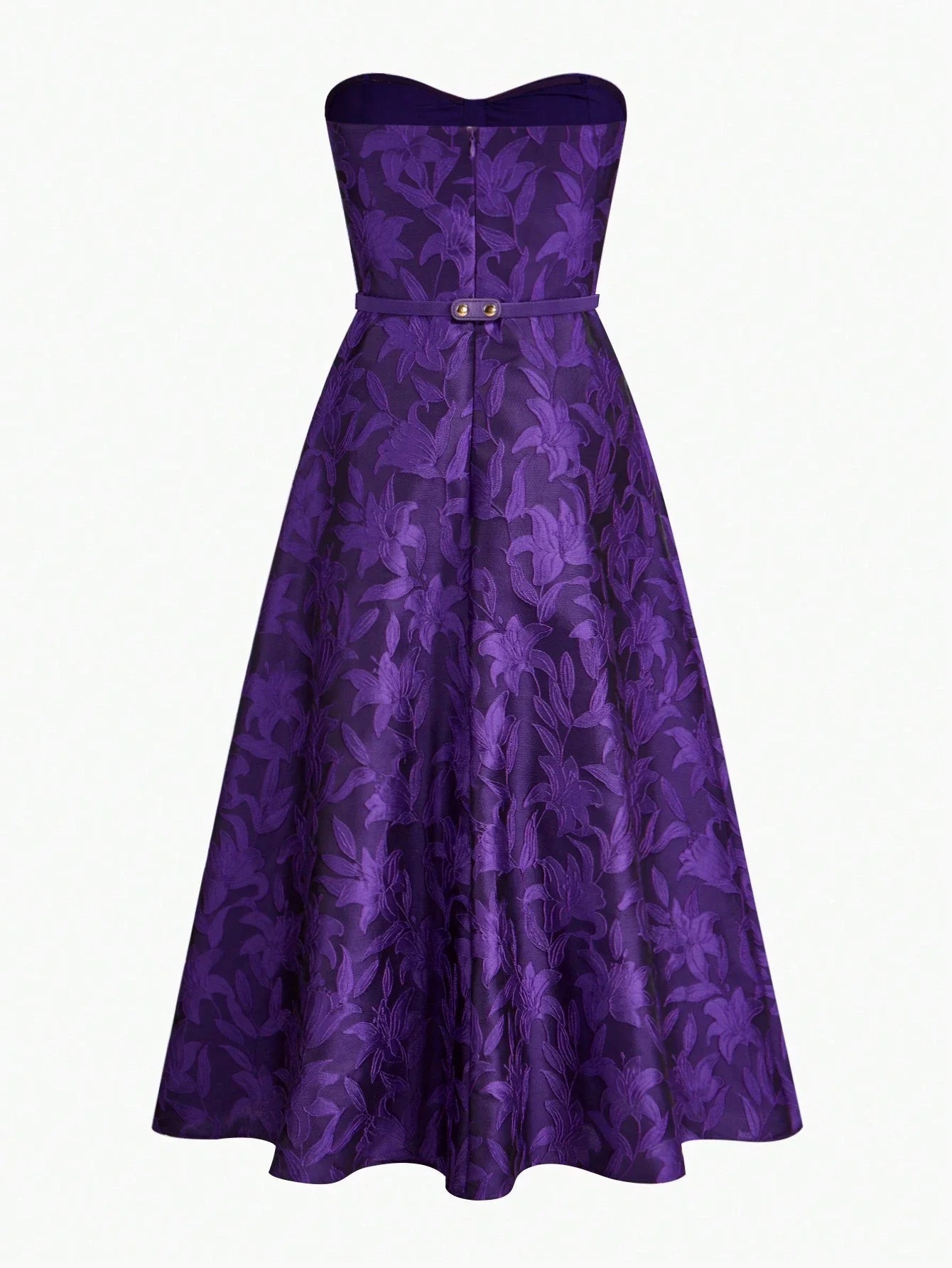 PREMIUM FLORAL EMBROIDERY FLARED TUBE DRESS