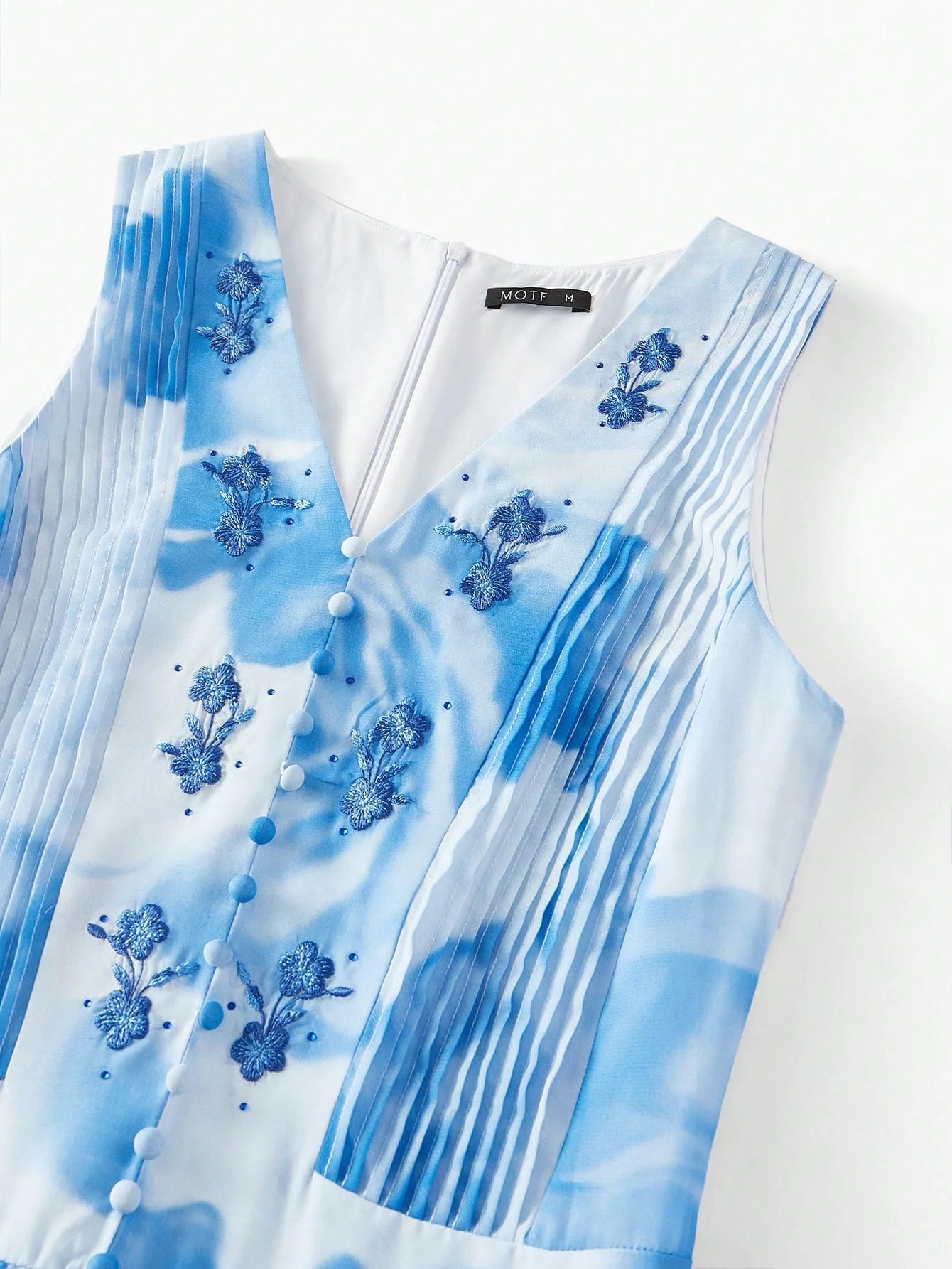 PREMIUM FLORAL EMBROIDERY FLOWY DRESSSPRINGSUMMER