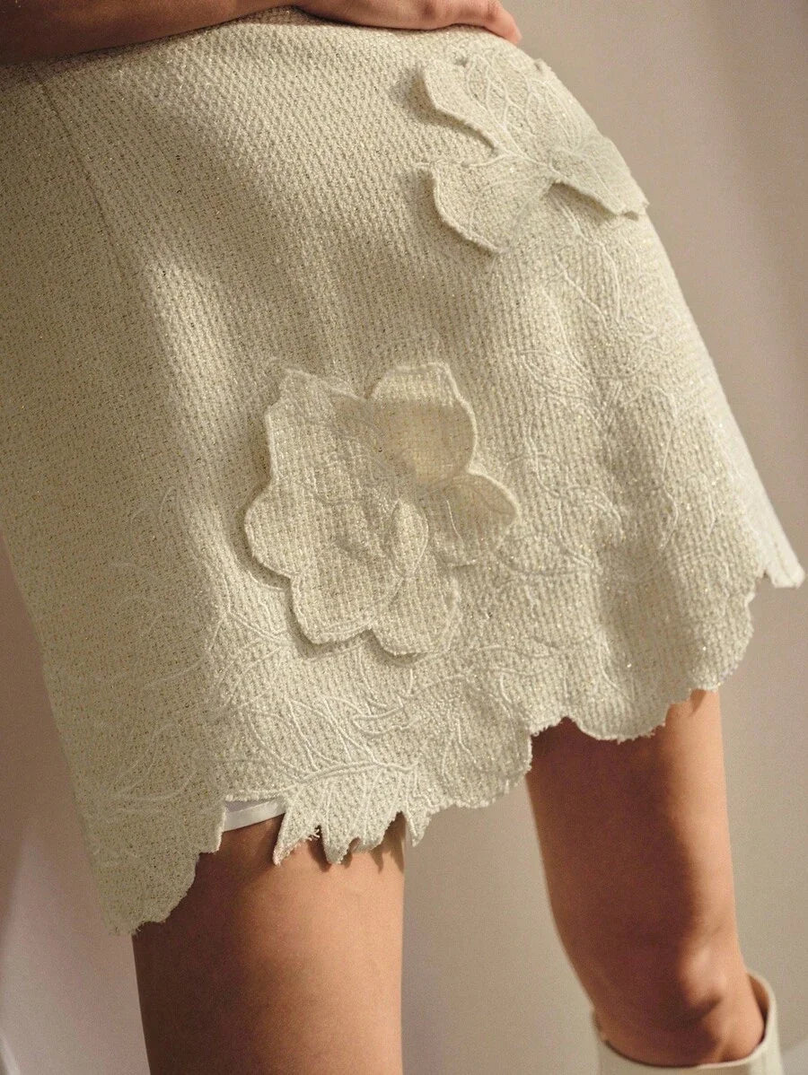 PREMIUM FLORAL EMBROIDERY STEREO FLOWER SLEEVELESS DRESS