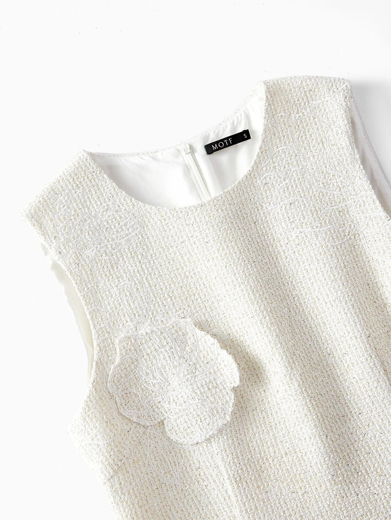 PREMIUM FLORAL EMBROIDERY STEREO FLOWER SLEEVELESS DRESS