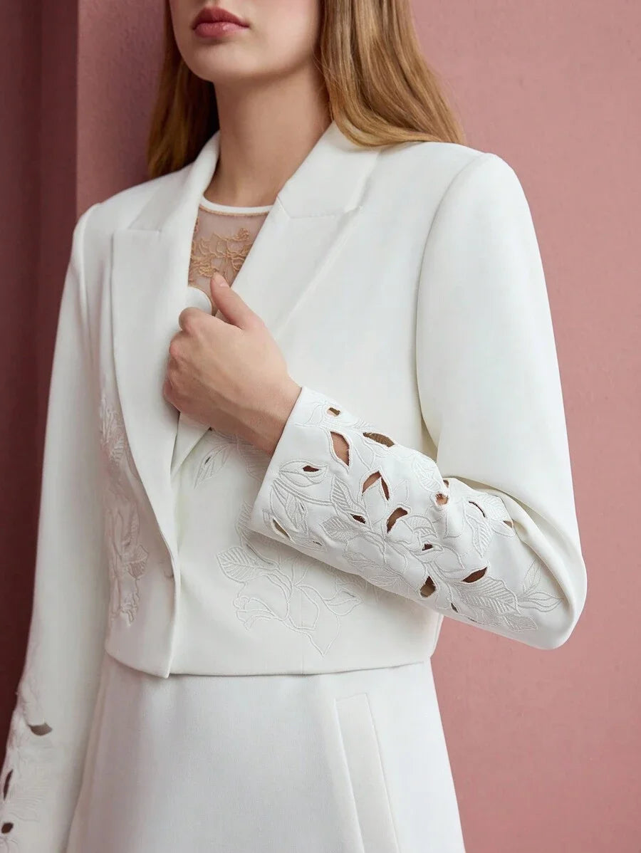 PREMIUM FLORAL EMBROIDERY STRUCTURED BLAZERSPRINGSUMMER