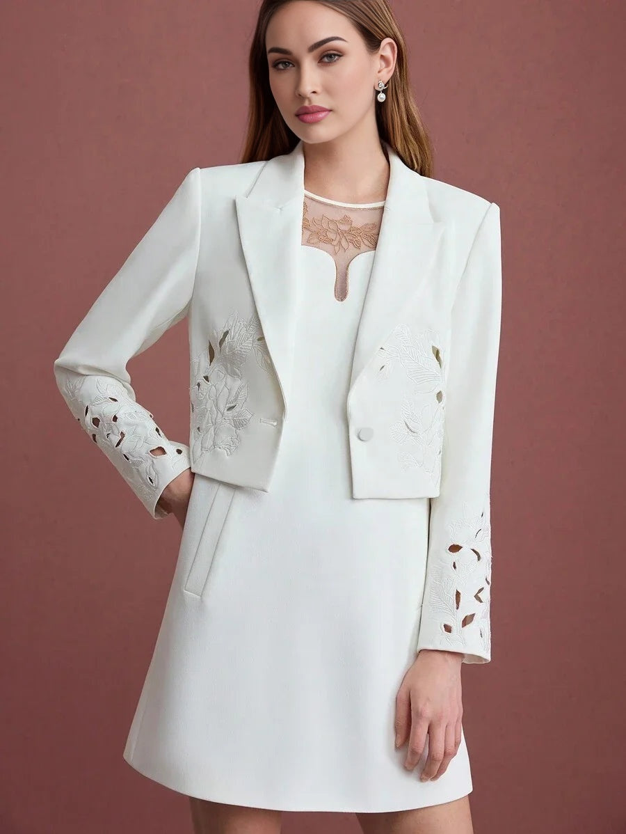 PREMIUM FLORAL EMBROIDERY STRUCTURED BLAZERSPRINGSUMMER