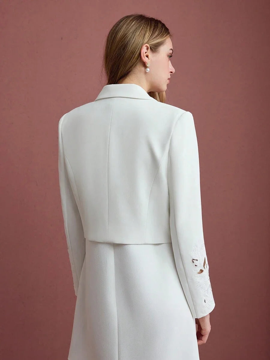 PREMIUM FLORAL EMBROIDERY STRUCTURED BLAZERSPRINGSUMMER