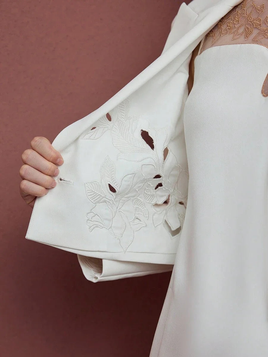 PREMIUM FLORAL EMBROIDERY STRUCTURED BLAZERSPRINGSUMMER