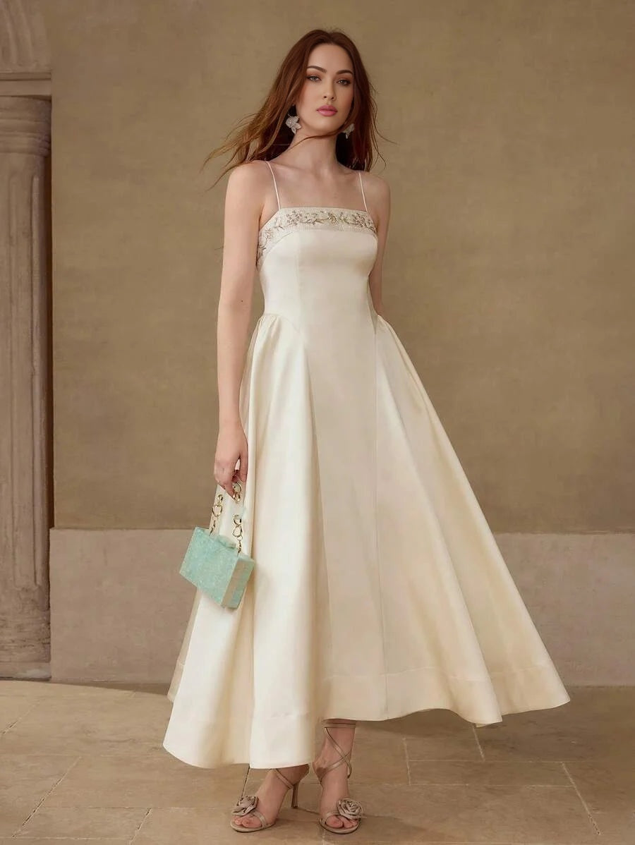 PREMIUM FLORAL EMBROIDERY ZIPPER DRESS