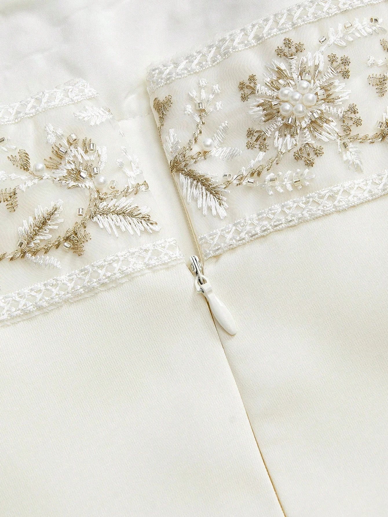 PREMIUM FLORAL EMBROIDERY ZIPPER DRESS