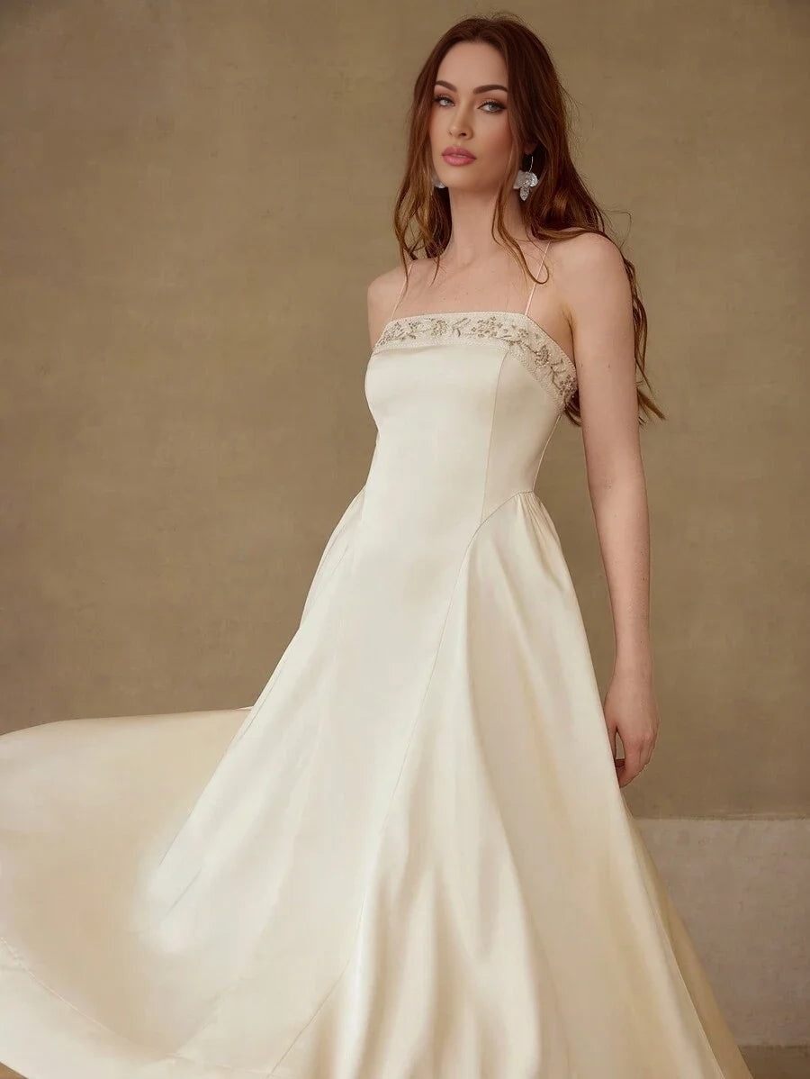 PREMIUM FLORAL EMBROIDERY ZIPPER DRESS