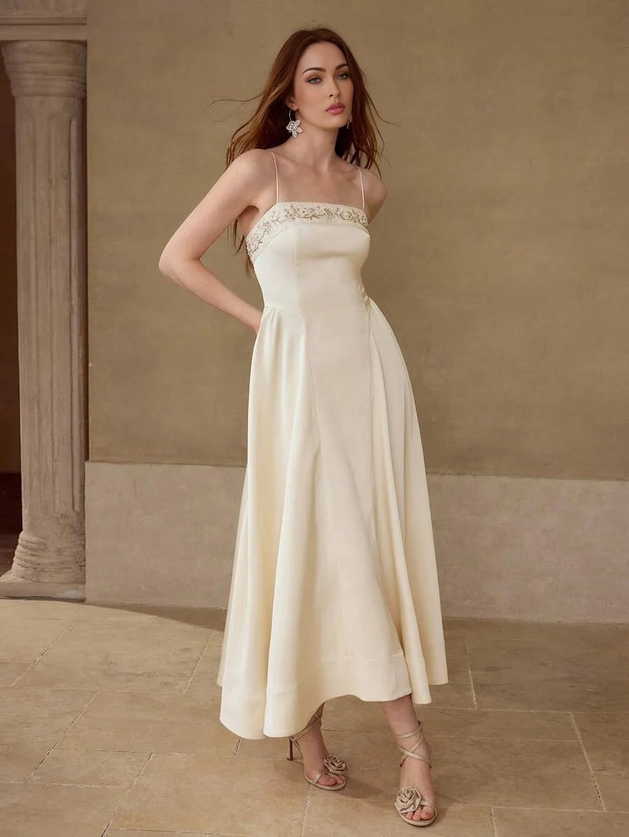 PREMIUM FLORAL EMBROIDERY ZIPPER DRESS