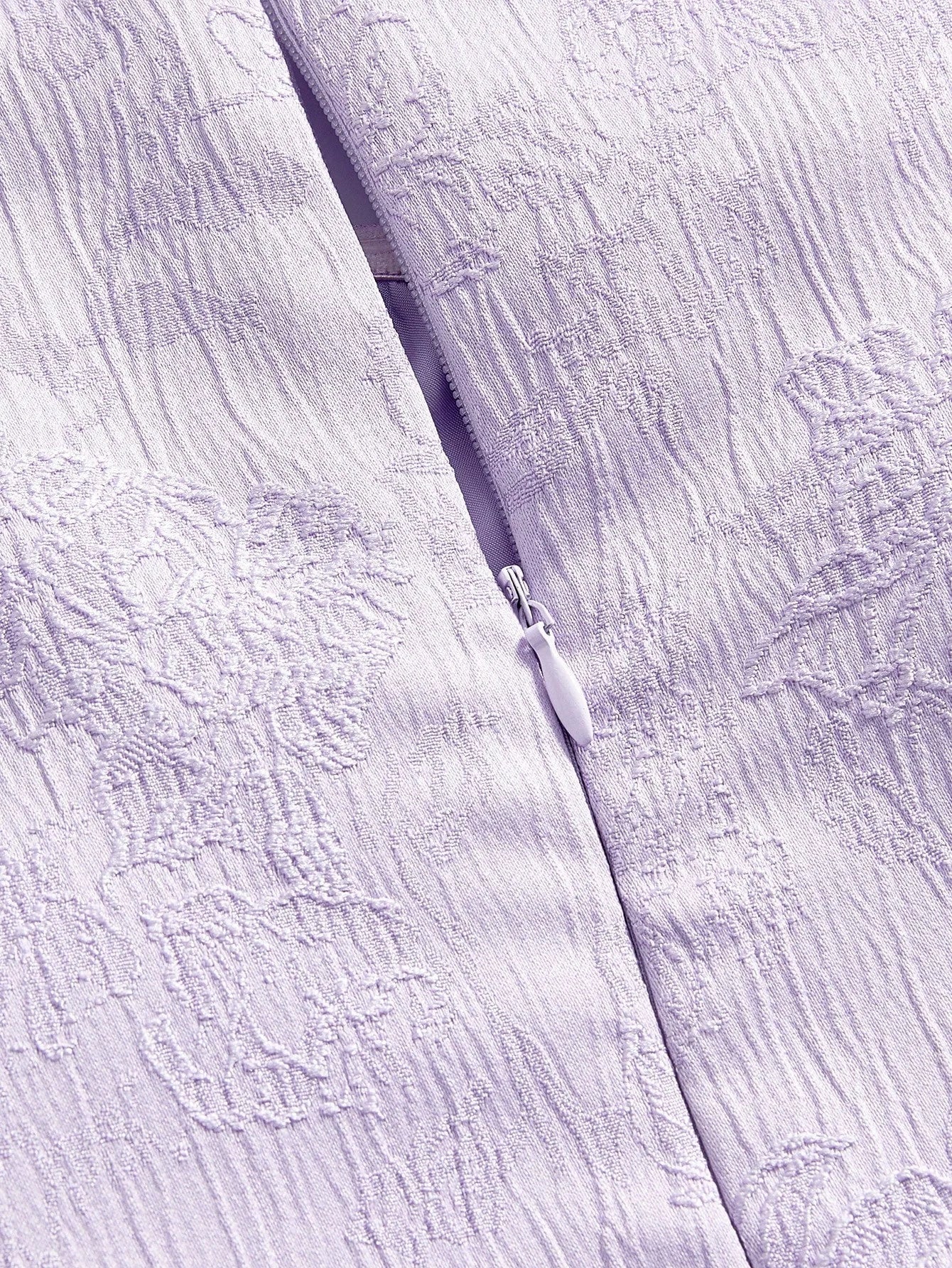 PREMIUM FLORAL JACQUARD OFF SHOULDER BOW DECOR RHINESTONE DETAIL DRESS