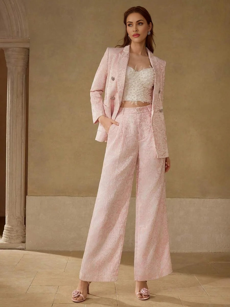 PREMIUM FLORAL JACQUARD STRUCTURED BLAZERVALENTINES DAY