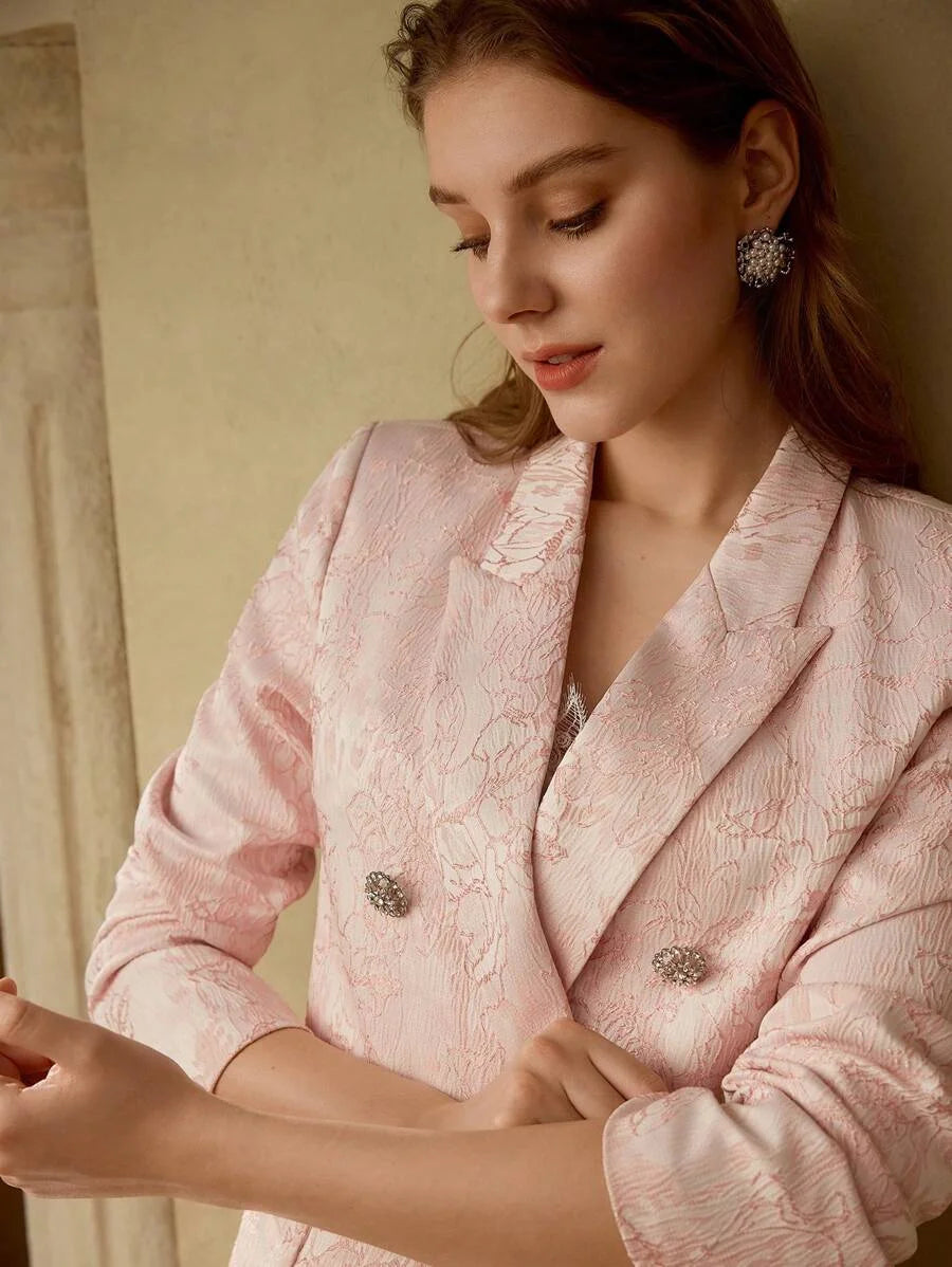 PREMIUM FLORAL JACQUARD STRUCTURED BLAZERVALENTINES DAY