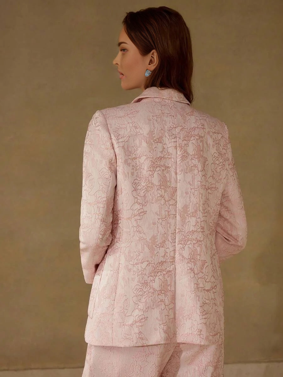 PREMIUM FLORAL JACQUARD STRUCTURED BLAZERVALENTINES DAY