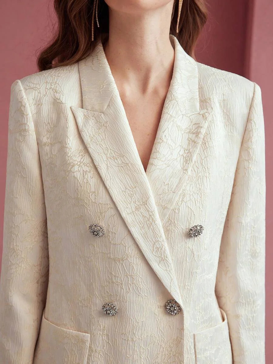 PREMIUM FLORAL JACQUARD STRUCTURED BLAZERVALENTINES DAYSPRINGSUMMER