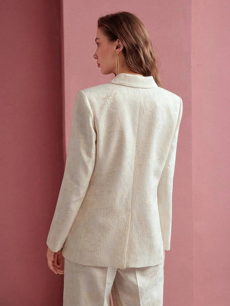 PREMIUM FLORAL JACQUARD STRUCTURED BLAZERVALENTINES DAYSPRINGSUMMER