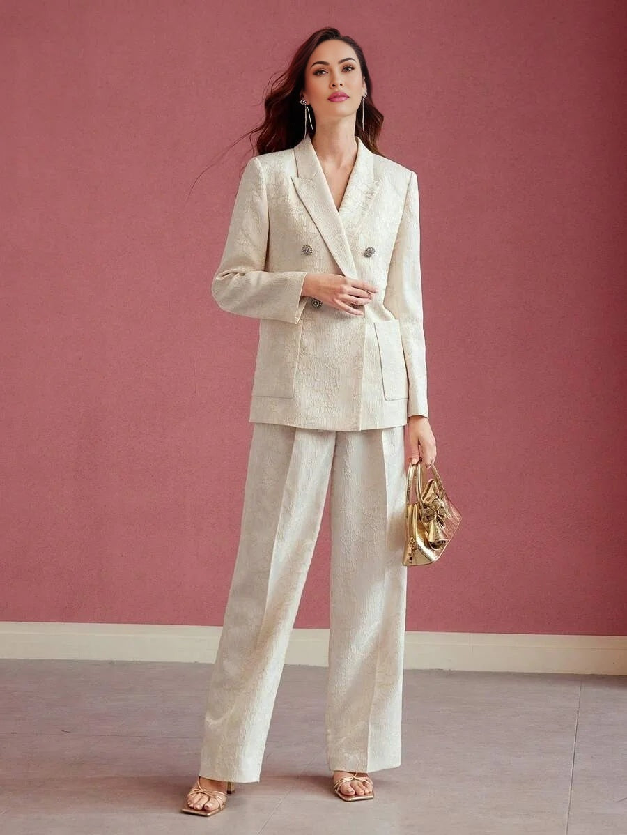 PREMIUM FLORAL JACQUARD STRUCTURED BLAZERVALENTINES DAYSPRINGSUMMER