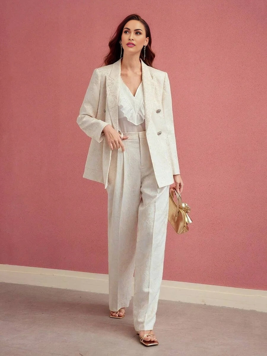 PREMIUM FLORAL JACQUARD STRUCTURED BLAZERVALENTINES DAYSPRINGSUMMER