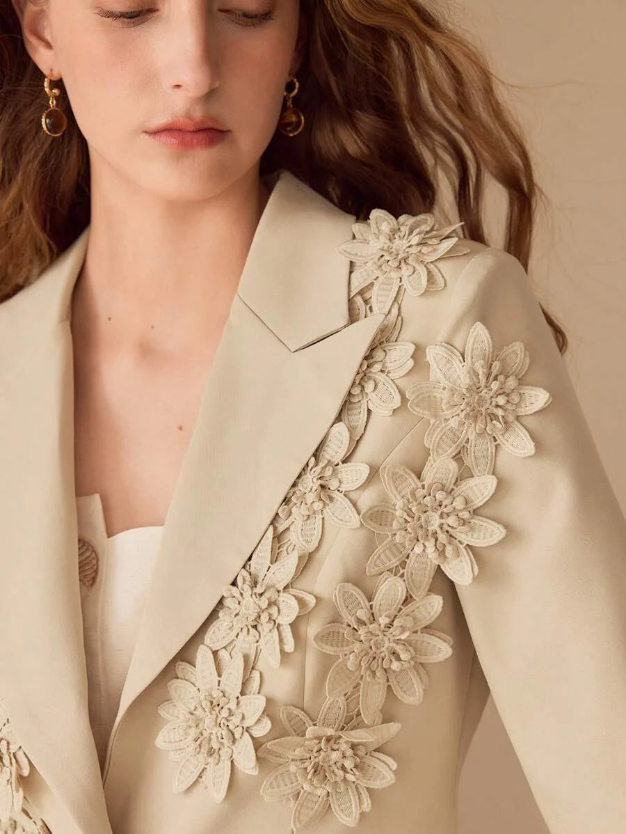 PREMIUM FLORAL PATCHED STRUCTURED BLAZER