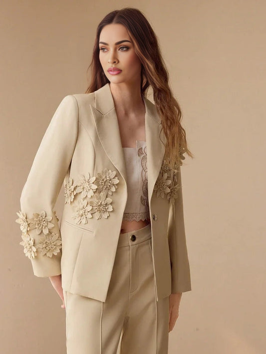 PREMIUM FLORAL PATCHED STRUCTURED BLAZER