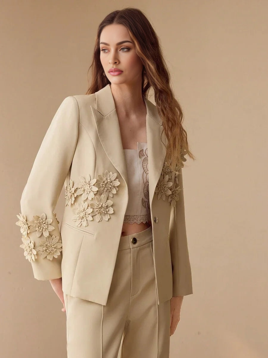 PREMIUM FLORAL PATCHED STRUCTURED BLAZER