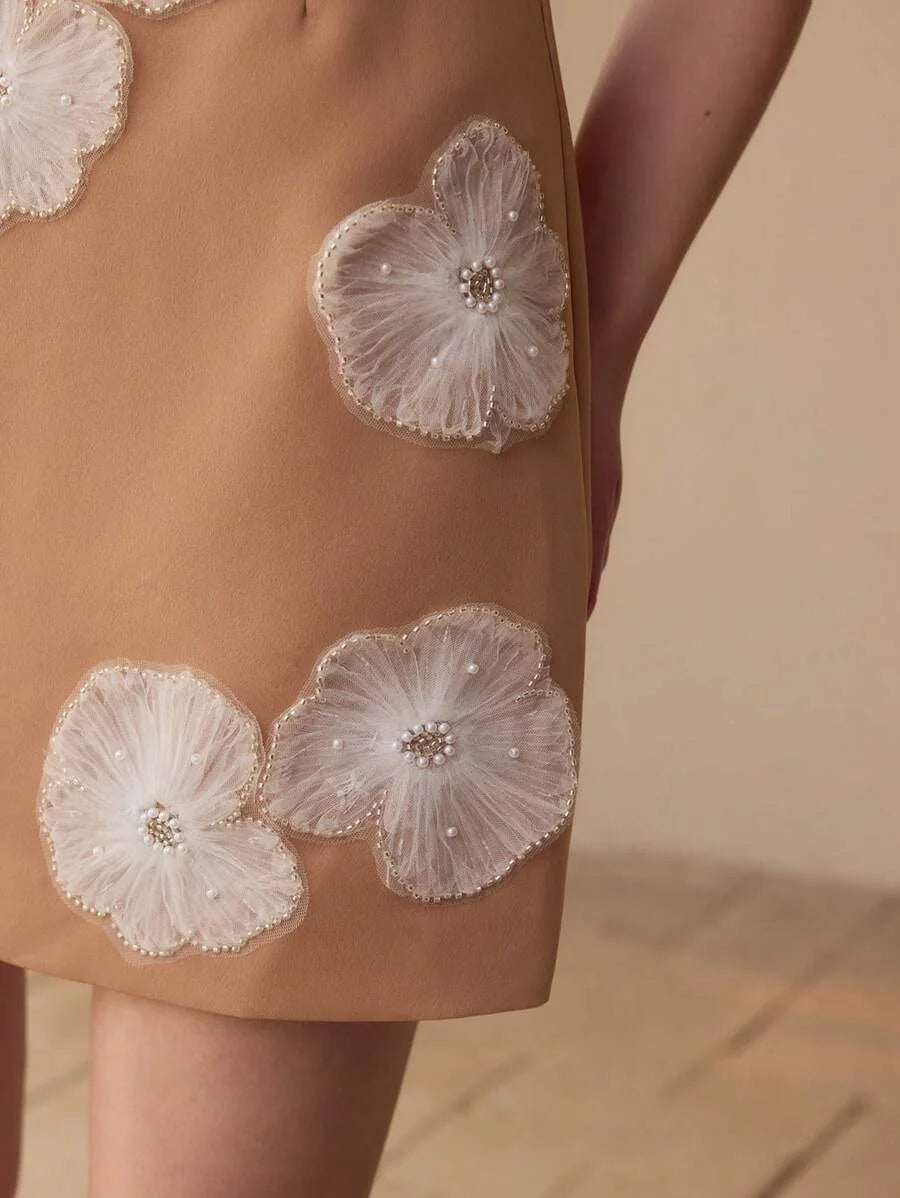 PREMIUM FLORAL PATCHED TANK DRESS