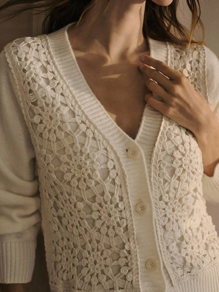 PREMIUM FLORAL PATTERN BUTTON UP CARDIGAN FALL WINTER