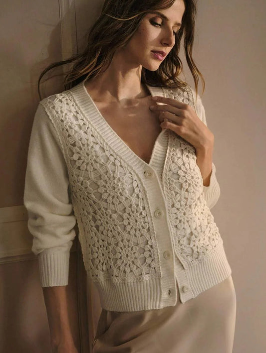 PREMIUM FLORAL PATTERN BUTTON UP CARDIGAN FALL WINTER