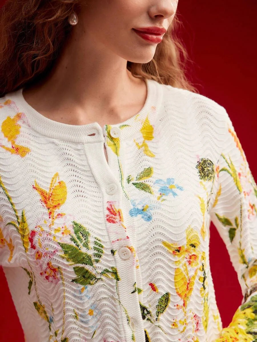PREMIUM FLORAL PATTERN BUTTON UP CARDIGANSPRINGSUMMER