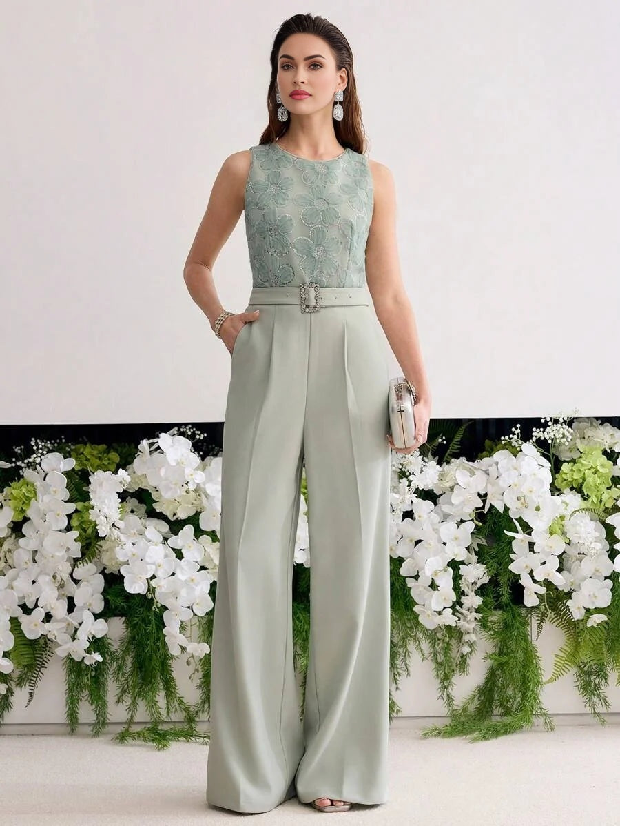 PREMIUM FLORAL PATTERN WIDE LEG JUMPSUIT