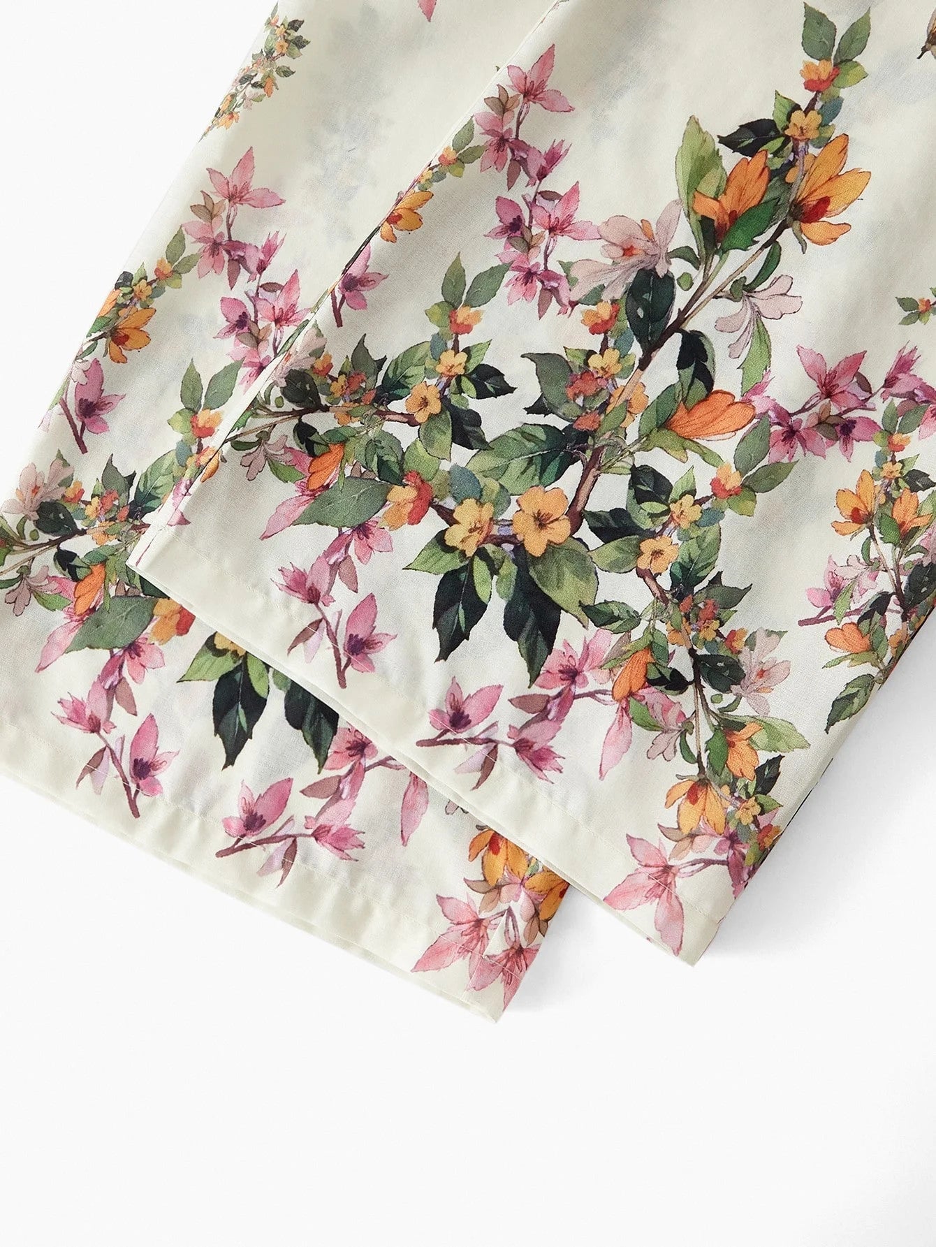 PREMIUM FLORAL PRINT BELTED JUMPSUIT