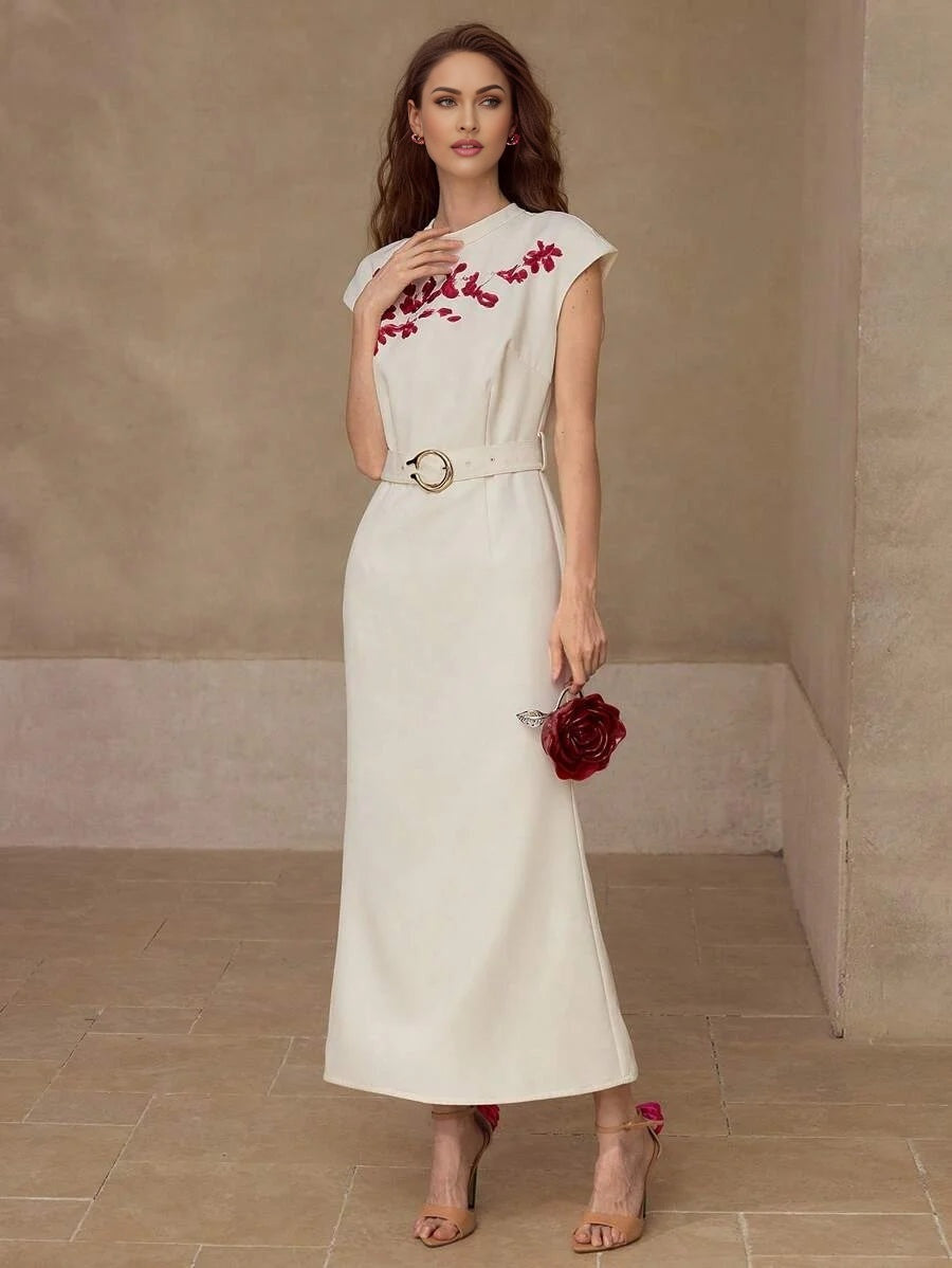 PREMIUM FLORAL PRINT BIAS CUT DRESS