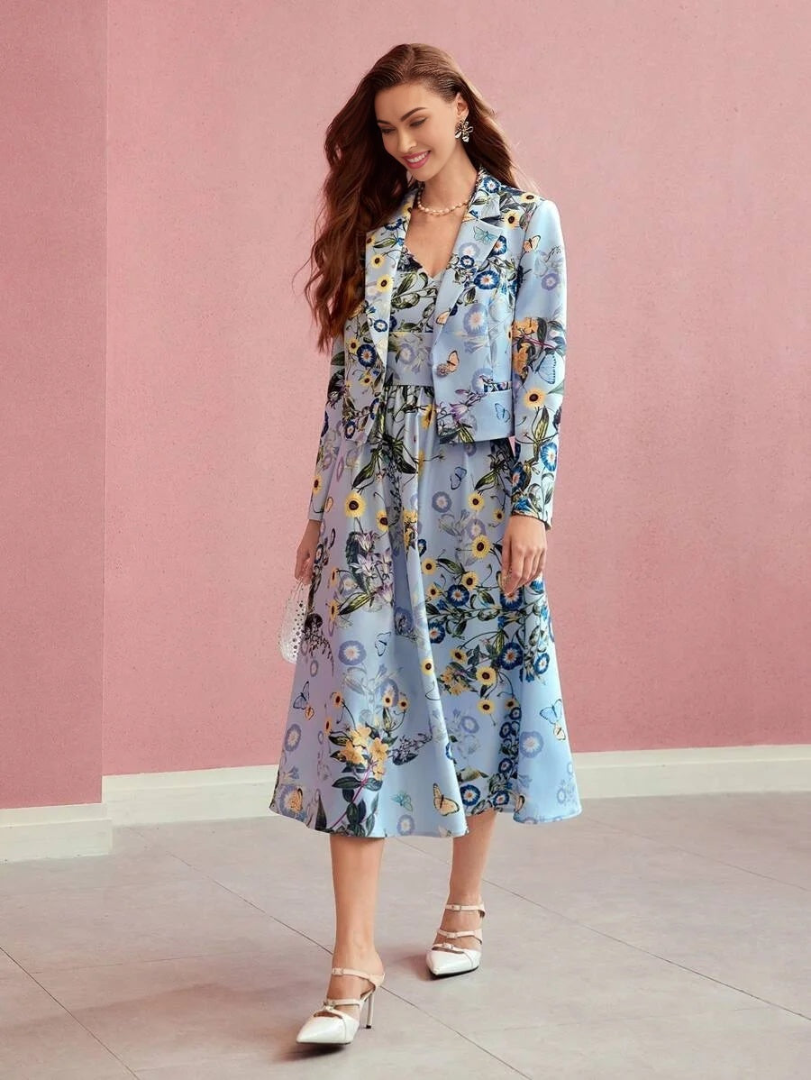 PREMIUM FLORAL PRINT BOXY BLAZERVALENTINES DAYSPRINGSUMMER