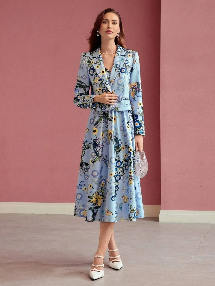 PREMIUM FLORAL PRINT BOXY BLAZERVALENTINES DAYSPRINGSUMMER