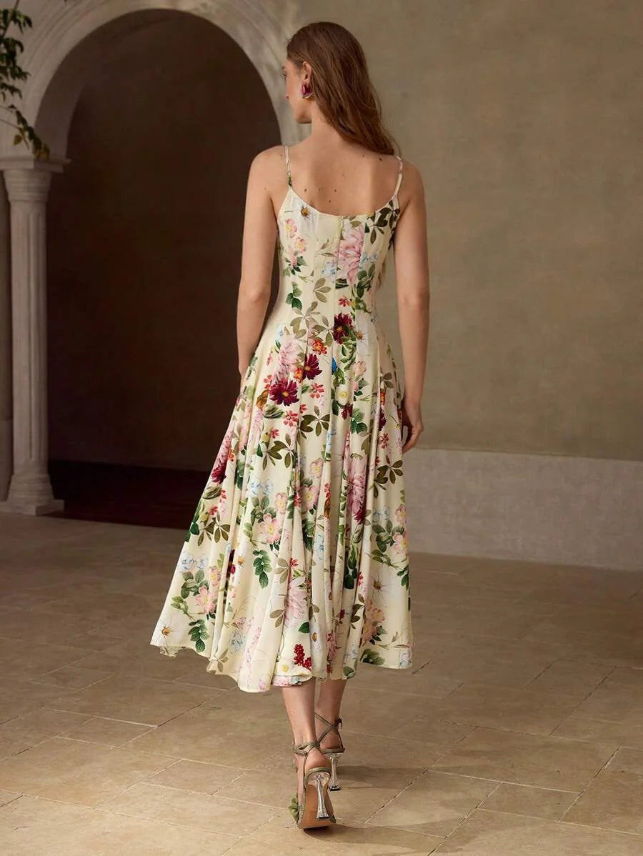 PREMIUM FLORAL PRINT CAMI DRESSSUMMER DRESSES FOR WOMEN