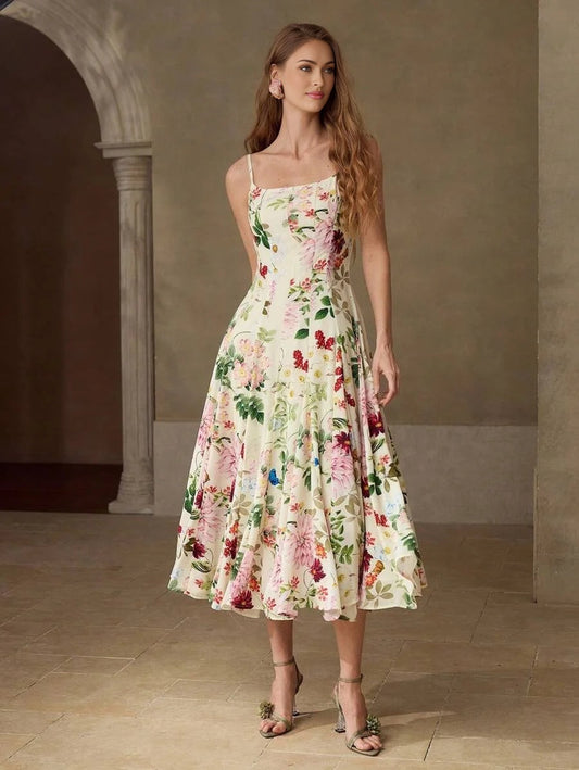 PREMIUM FLORAL PRINT CAMI DRESSSUMMER DRESSES FOR WOMEN