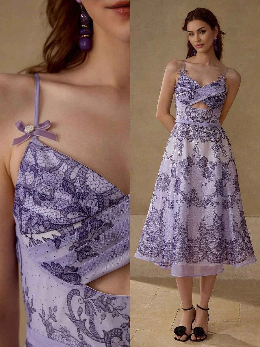 PREMIUM FLORAL PRINT FLOWY DRESS