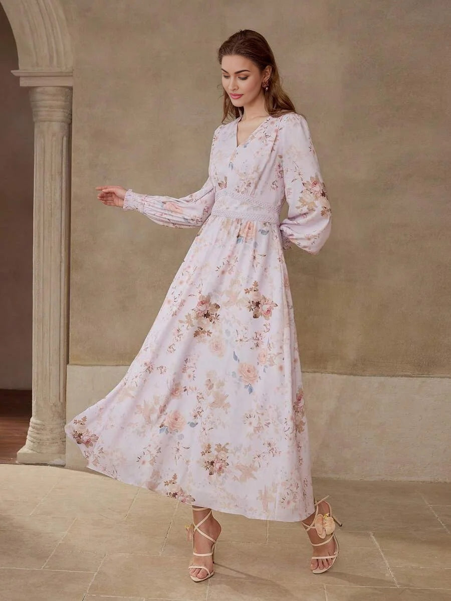 PREMIUM FLORAL PRINT FLOWY DRESS