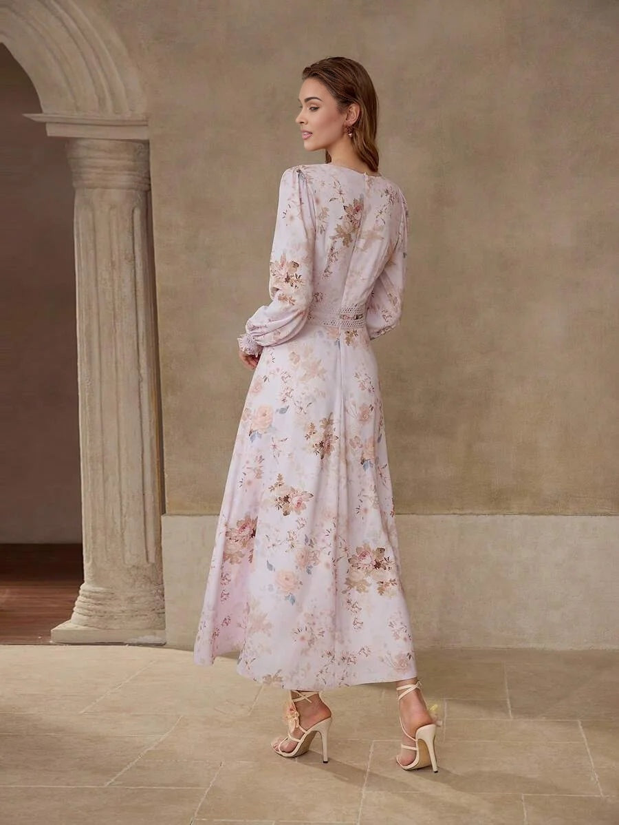 PREMIUM FLORAL PRINT FLOWY DRESS