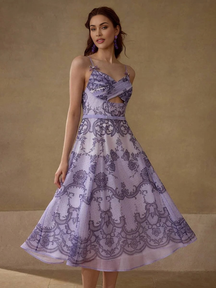 PREMIUM FLORAL PRINT FLOWY DRESS