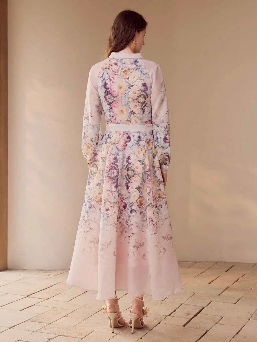 PREMIUM FLORAL PRINT FLOWY DRESSSPRINGSUMMER