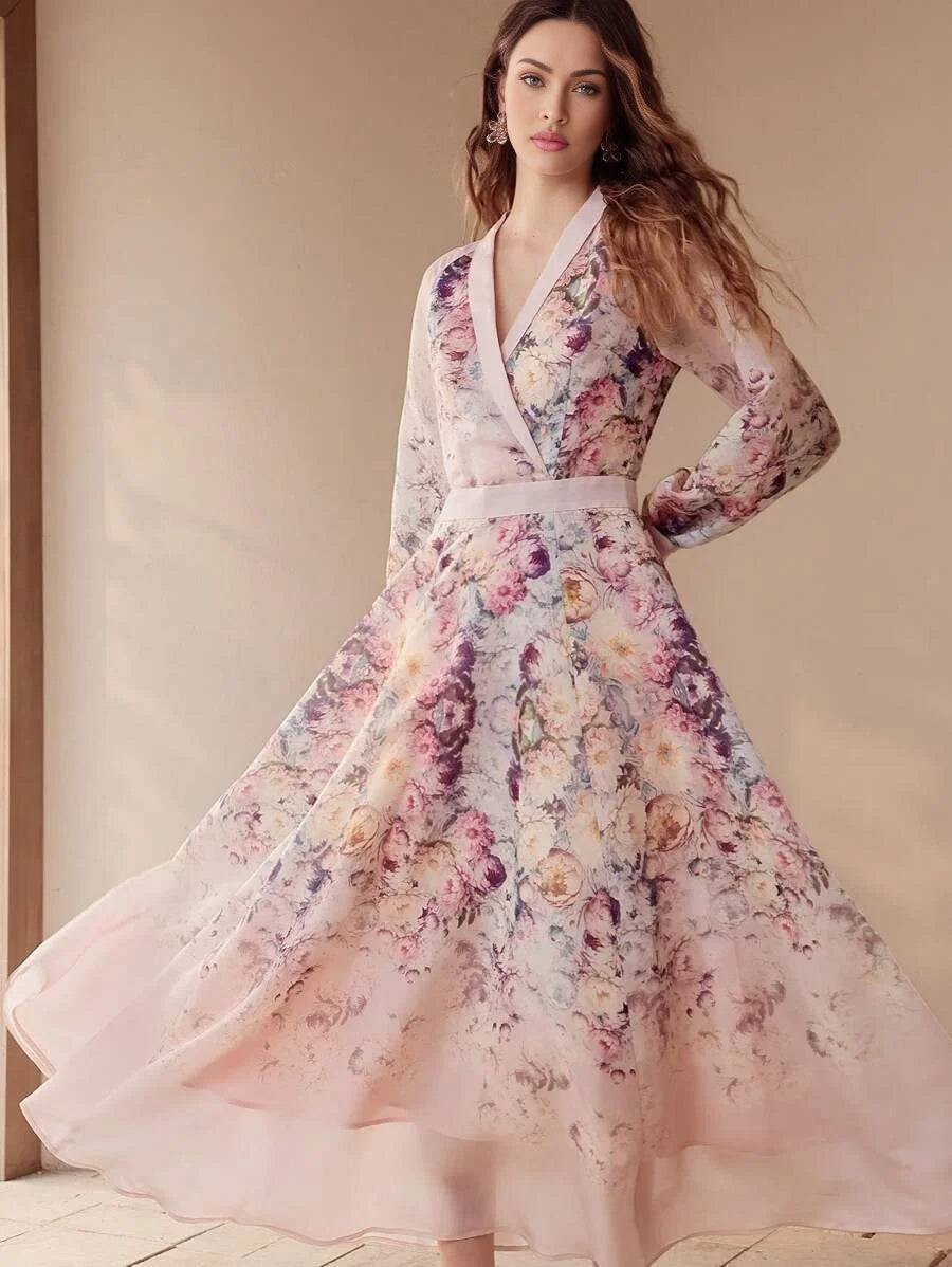 PREMIUM FLORAL PRINT FLOWY DRESSSPRINGSUMMER
