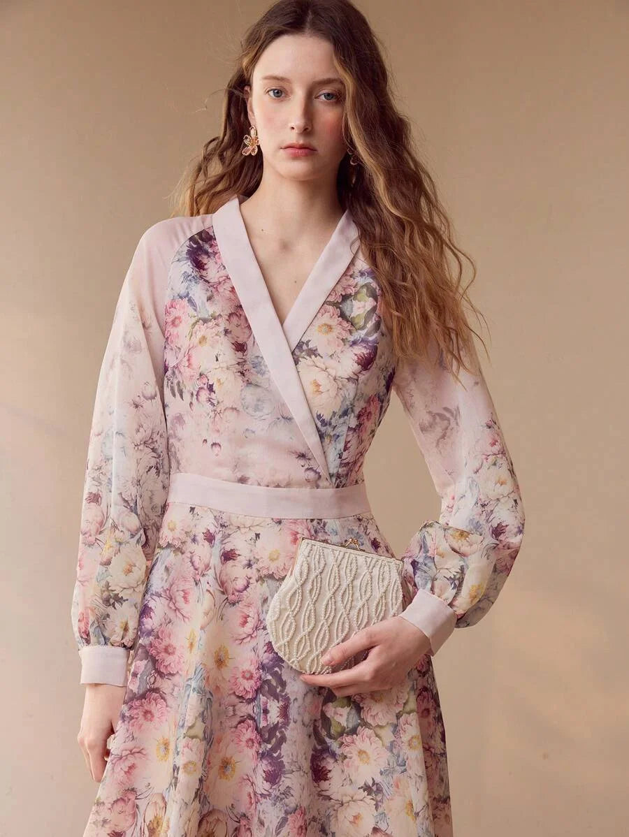 PREMIUM FLORAL PRINT FLOWY DRESSSPRINGSUMMER