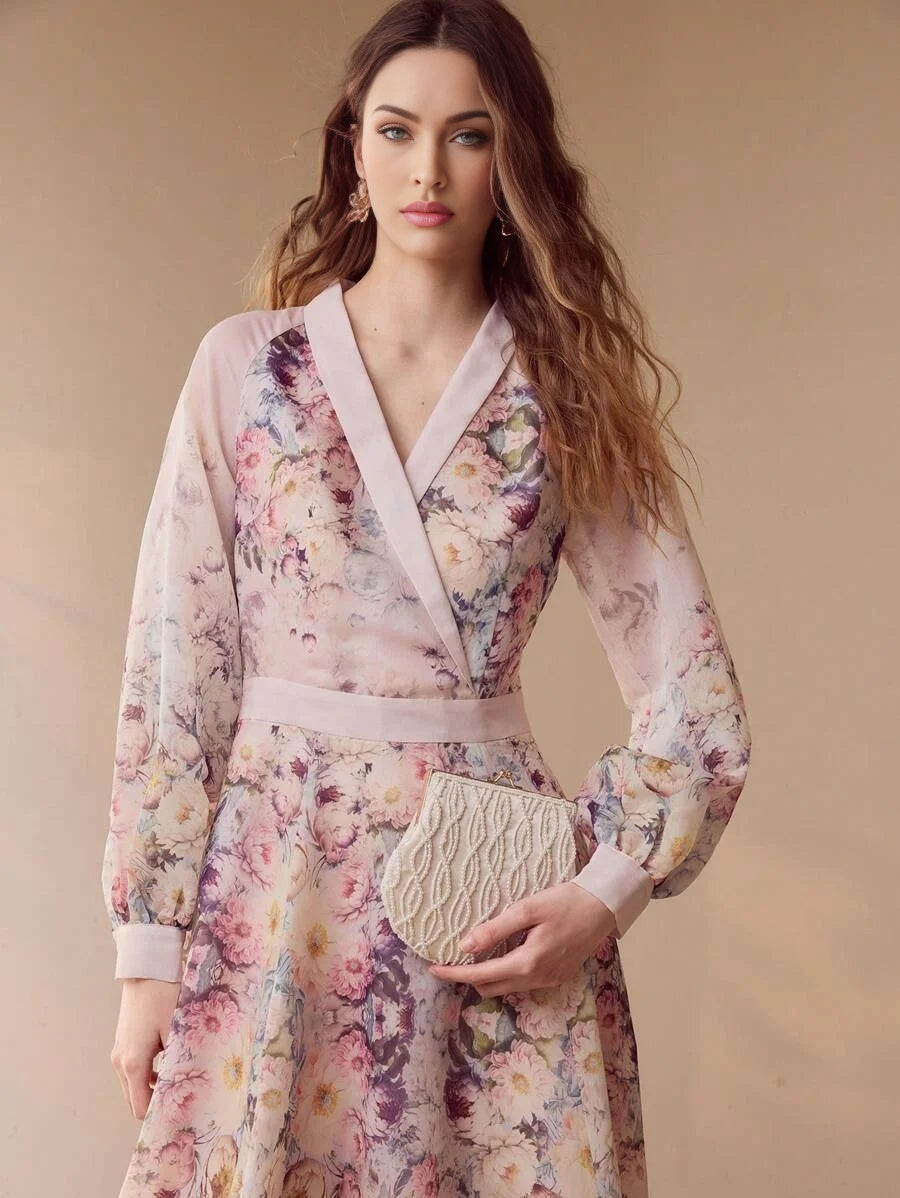 PREMIUM FLORAL PRINT FLOWY DRESSSPRINGSUMMER