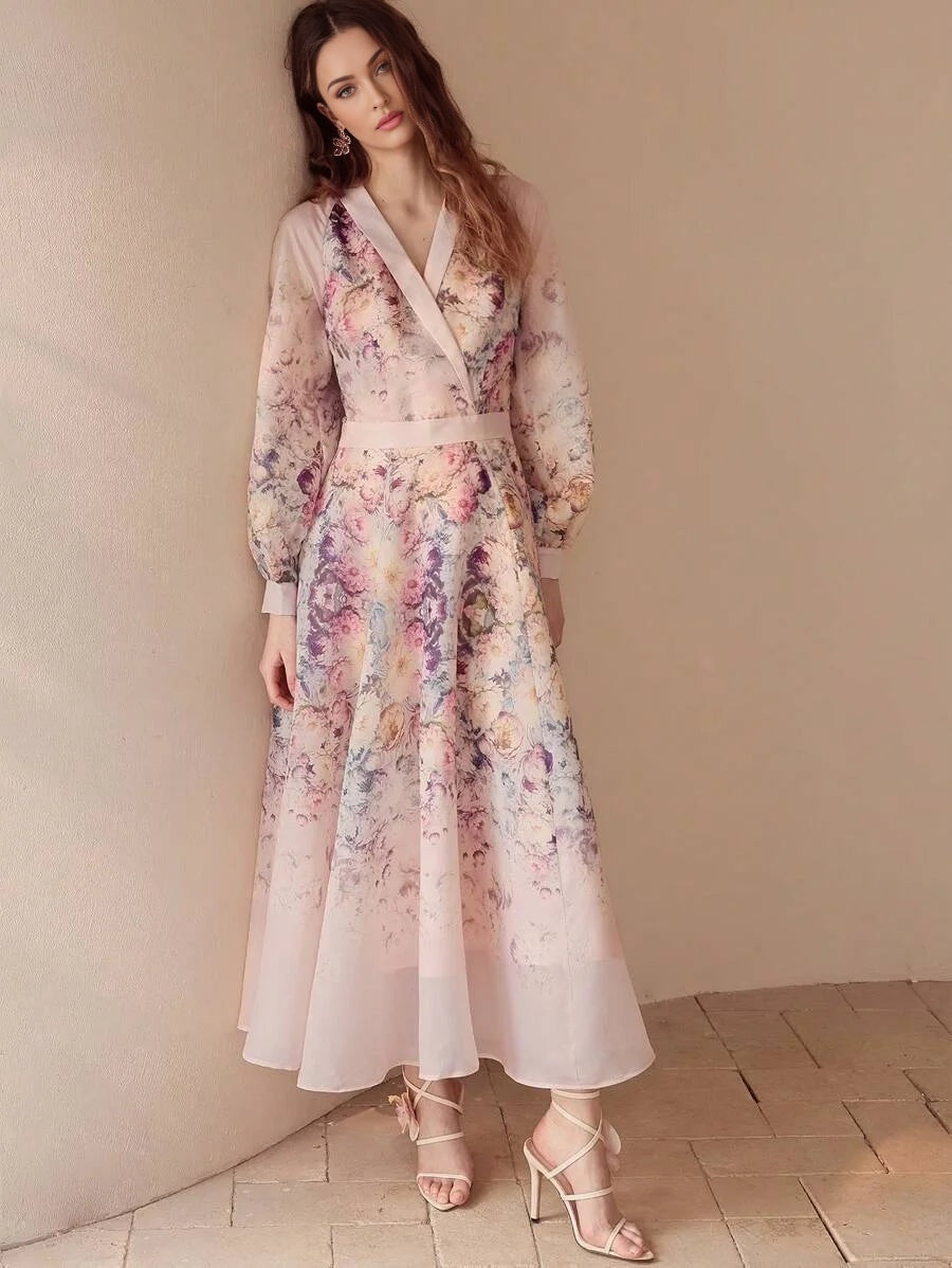 PREMIUM FLORAL PRINT FLOWY DRESSSPRINGSUMMER