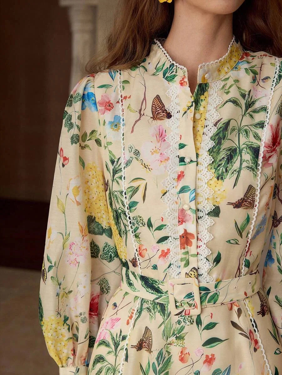 PREMIUM FLORAL PRINT FLOWY DRESSVALENTINES DAY OUTFITSPRINGSUMMER