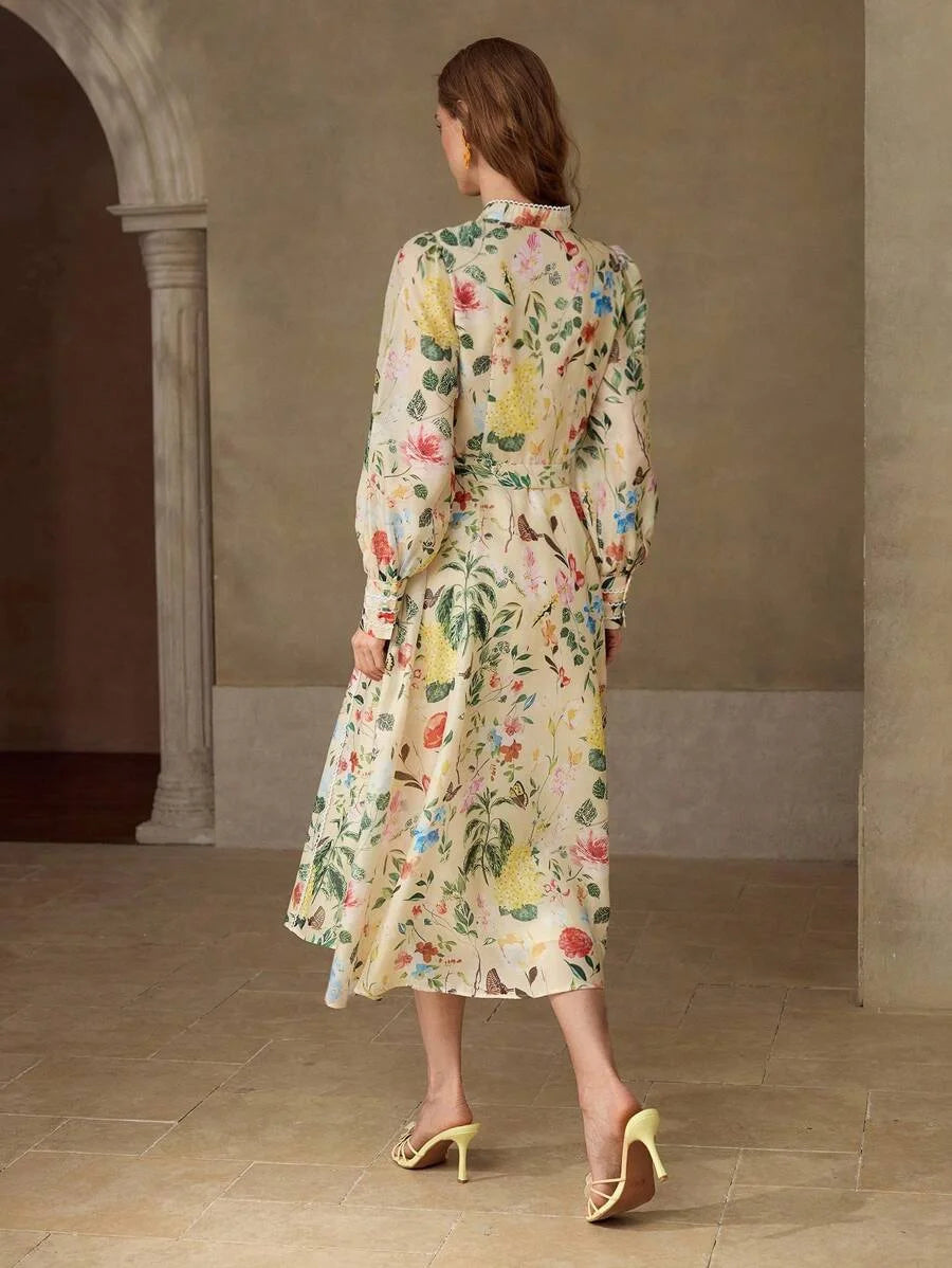 PREMIUM FLORAL PRINT FLOWY DRESSVALENTINES DAY OUTFITSPRINGSUMMER