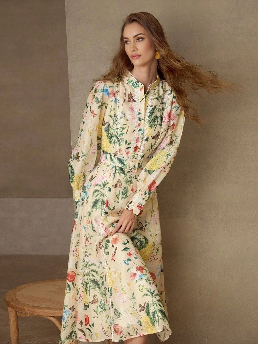 PREMIUM FLORAL PRINT FLOWY DRESSVALENTINES DAY OUTFITSPRINGSUMMER