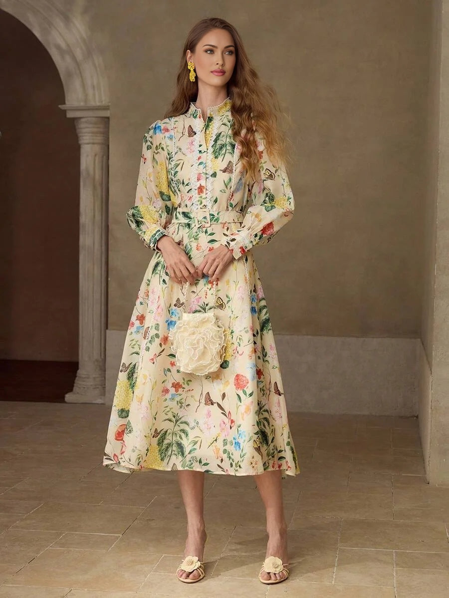 PREMIUM FLORAL PRINT FLOWY DRESSVALENTINES DAY OUTFITSPRINGSUMMER