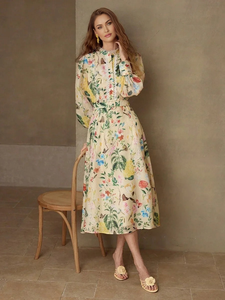 PREMIUM FLORAL PRINT FLOWY DRESSVALENTINES DAY OUTFITSPRINGSUMMER