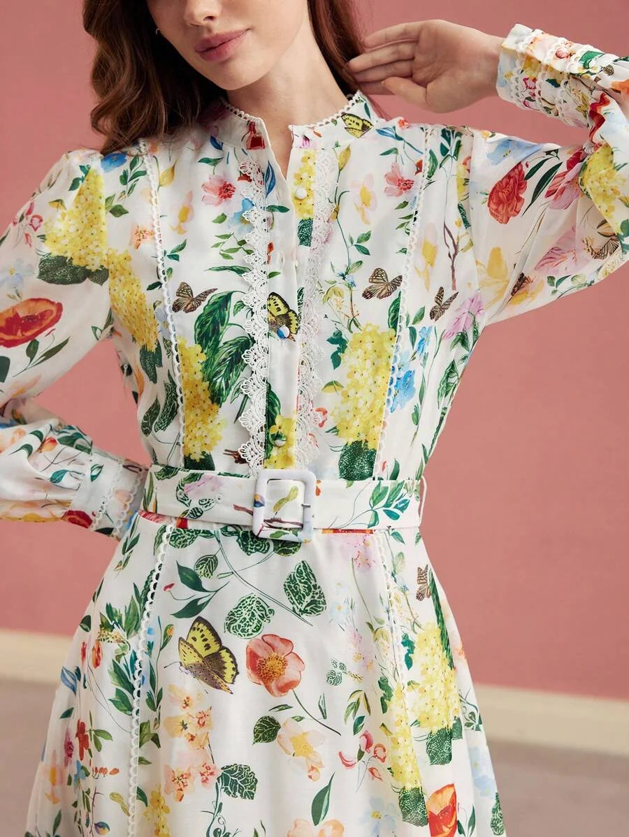 PREMIUM FLORAL PRINT FLOWY DRESSVALENTINES DAY OUTFITSPRINGSUMMER