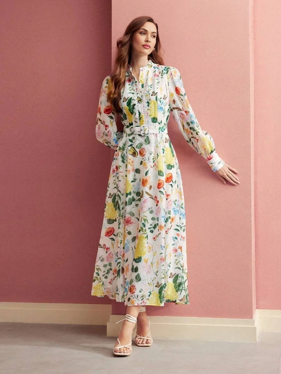 PREMIUM FLORAL PRINT FLOWY DRESSVALENTINES DAY OUTFITSPRINGSUMMER